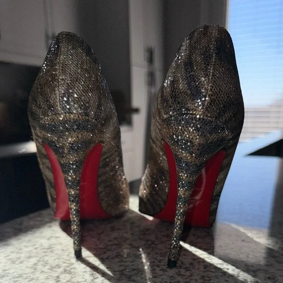 Christian Louboutin Follies Strass Glitter Heels – Size 39